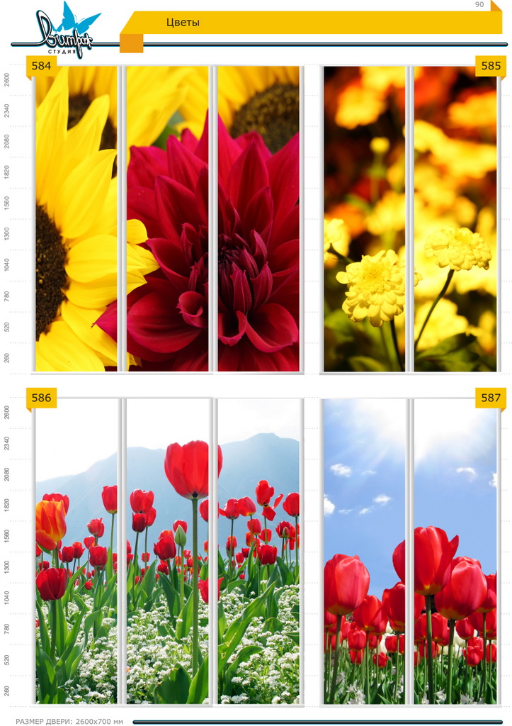 Изображение фотопечати для шкафов-купе, стр.90, цветы