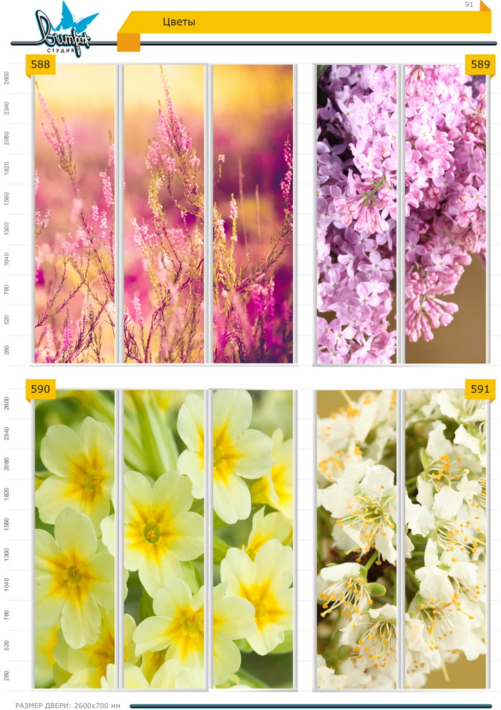 Изображение фотопечати для шкафов-купе, стр.91, цветы