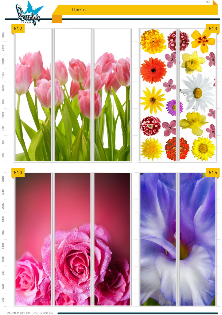 Изображение фотопечати для шкафов-купе, стр.97, цветы